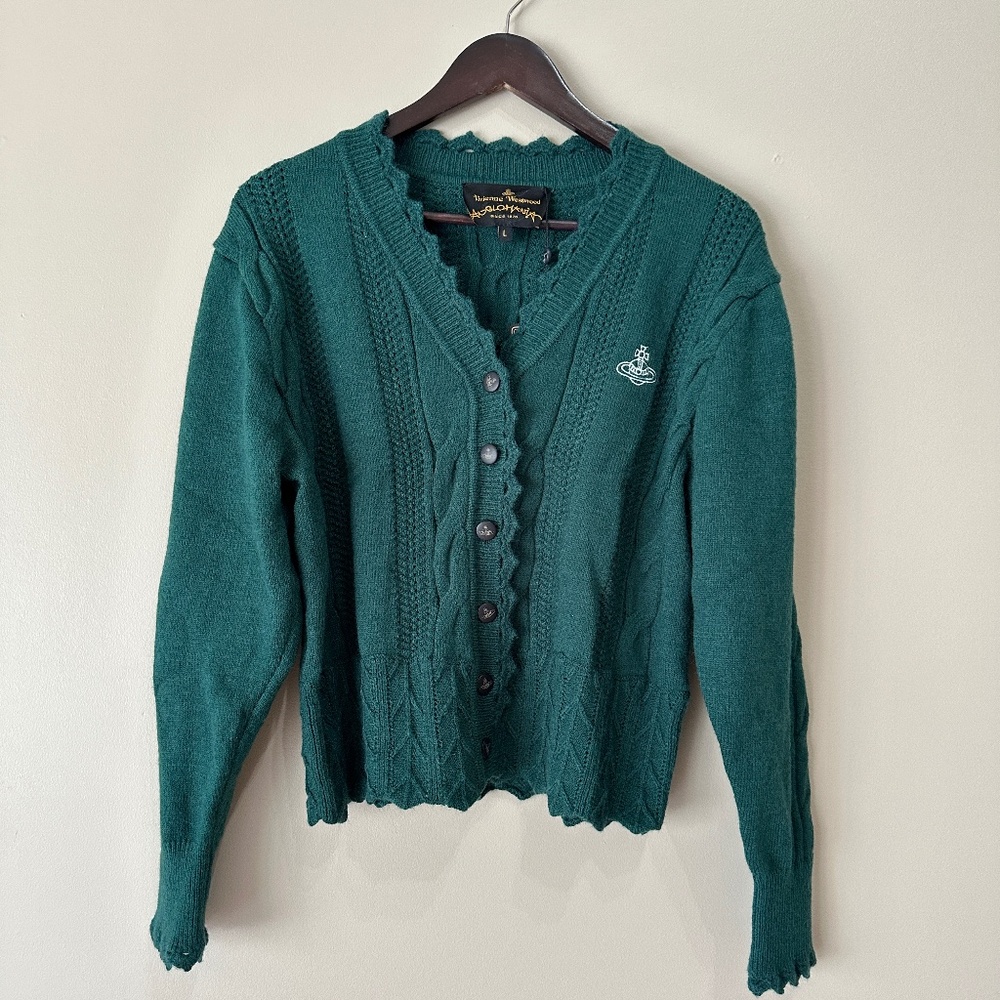 NWT Vivienne Westwood Green Cardigan Size L